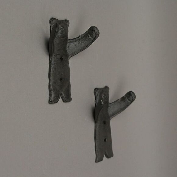 Set of 4 Cast Iron Bear Hug Wall Hook Decorative Coat Rack Towel Holder Decor - Picture 2 of 3